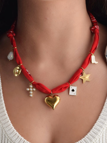 SALOON Bandana Charm Necklace