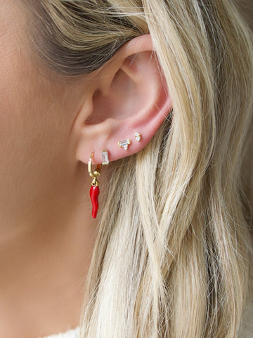 HOT STUFF Pepper Huggie Earrings