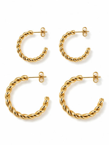 TWISTED SISTERS Hoop Earring Set