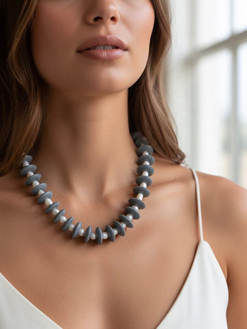 PEARLS GONE WILD Ashanti Glass and Pearl beaded Necklace