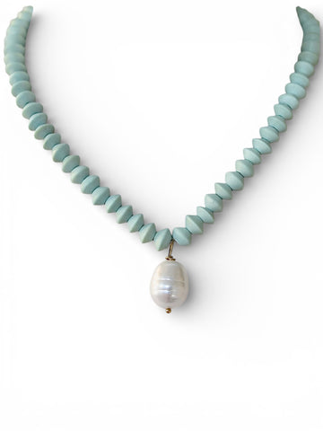 CENTER OF ATTENTION Pearl drop Beaded Necklace