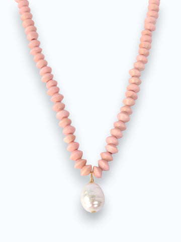 CENTER OF ATTENTION Pearl drop Beaded Necklace