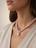 CENTER OF ATTENTION Pearl drop Beaded Necklace