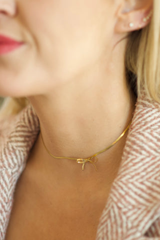 CRAVAT Bow Choker Necklace