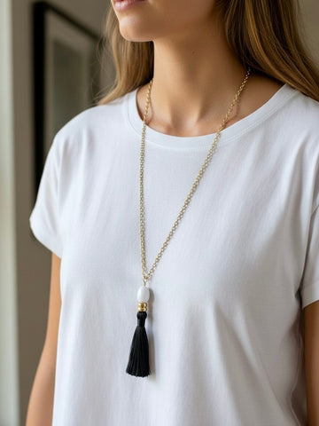 FRINGE BENEFITS Tassel Necklace