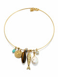 WELL COLLECTED Wire Charm Choker Necklace
