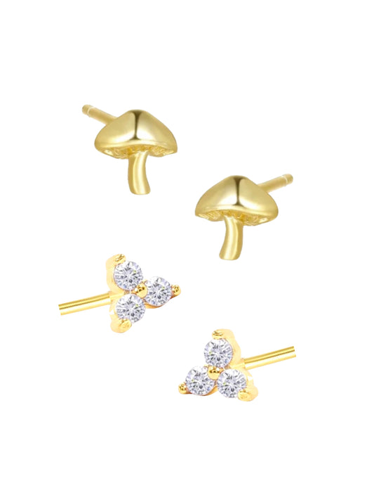 HAPPY CAMPER Mushroom Stud Set