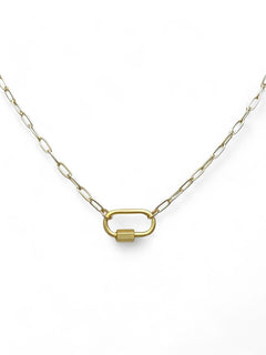 Clingy Carabiner Necklace- Gold – Farrah B