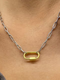Clingy Carabiner Necklace- Mixed Metals