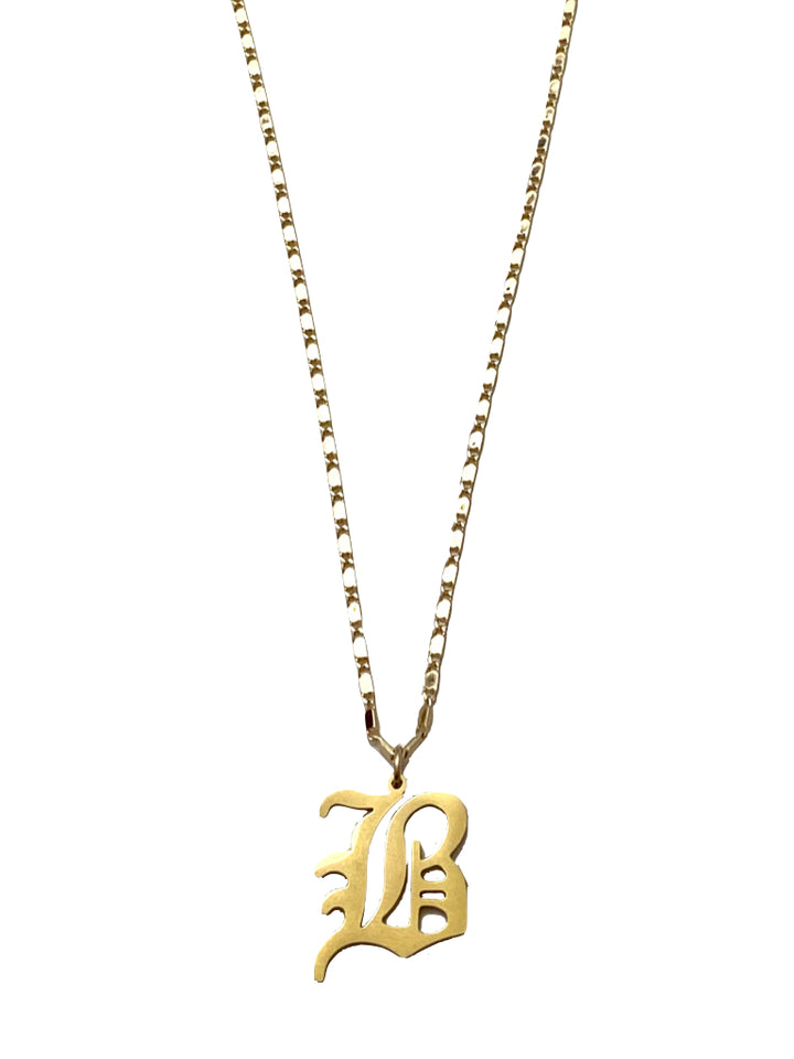 Gothic Mi Vida Old English Initial Necklace - GOLD – Farrah B
