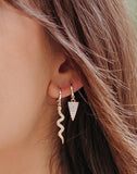 Pyramid Huggie Earrings