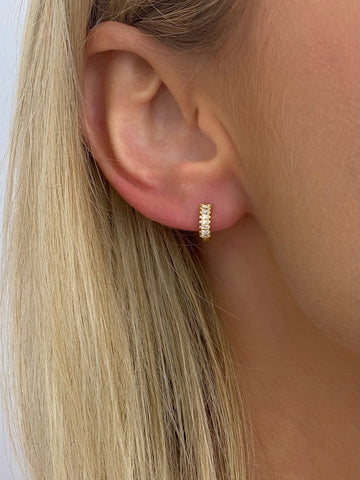 BAGUETTE Huggie Hoop Earrings