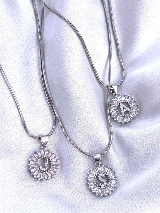 SILVER Yours Truly Initial Necklace