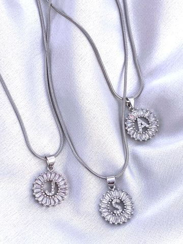 SILVER Yours Truly Initial Necklace